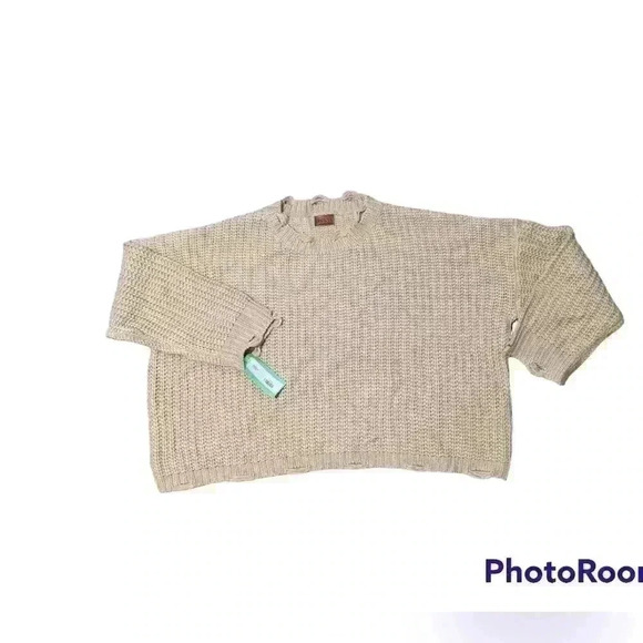 POL women's size large beige chunky oversized sweater - Picture 2 of 8